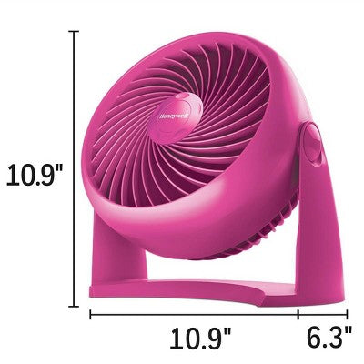 Honeywell TurboForce Table Air Circulator Fan, Pink HT900: Quiet Desk Fan, Adjustable Tilt, Portable, 3 Speeds, ETL Listed