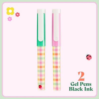 Post-it 2pk Gingham Patterned Gel Pens