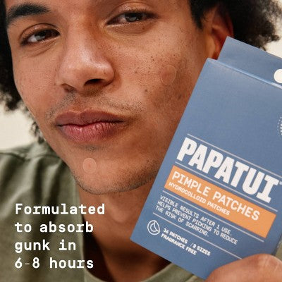 Papatui Men's Pimple Patch with Hydrocolloid Technology Dermatologist Tested - 36ct: Non-Toxic, Unscented, Normal and Acne-Prone Skin