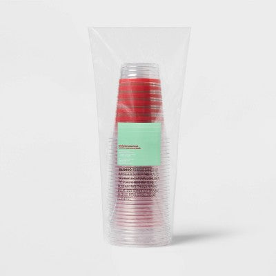 Holiday Disposable Drinkware Clear Cups - Stripe - 18oz/30ct - up&up