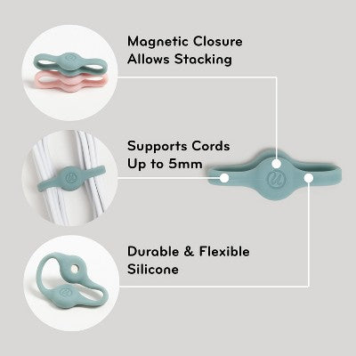 U Brands 3ct Silicone Magnetic Cord Bands