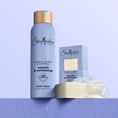 SheaMoisture Body Wash Smooth & Exfoliating - Manuka Honey & Oatmeal with Plant-Based Moisturizers - 18 fl oz