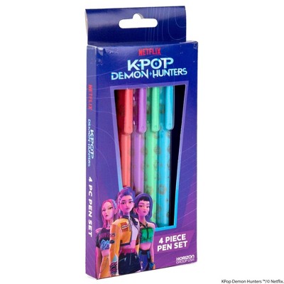KPop Demon Hunters 4ct Ballpoint Pens Fine Point Black Ink