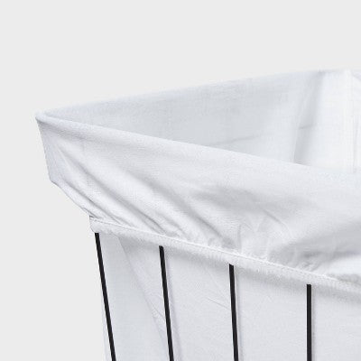 Rectangle Wire Laundry Hamper with Liner - Brightroom: Black Metal Clothes Sorter, 7000 Volume, No Assembly Needed (LOCAL PICKUP ONLY)