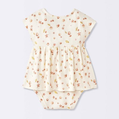 Baby Girls' Costal Ribbed Romper - Cloud Island White 0-3M