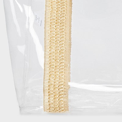 Wipeable Tote Handbag - Shade & Shore Clear: TPU Shell, Double Handle, Unstructured Design