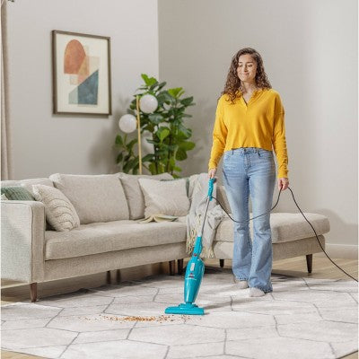 BISSELL Featherweight Lightweight Stick Vacuum 9.5" Cleaning Path Turquoise Blue: Bagless, Electric, Hard Floor, Pet Hair, 1 Speed, 15ft Cord (LOCAL PICKUP ONLY)