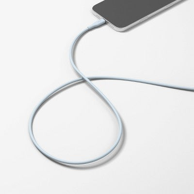 8' Lightning to USB-A Silicone Cable - heyday ?Pastel Blue