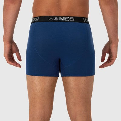 Hanes Premium Men's 3pk Trunks Total Support Pouch - Blue/Green/Gray XL: Tagless, Moisture Wicking, 4-Way Stretch