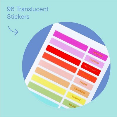 Noted by Post-it Colorful Stickers for Journals, Planners & Calendars - 96ct