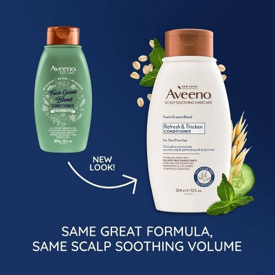 Aveeno Scalp Soothing Fresh Greens Blend Conditioner Clarifying & Volumizing for Thin or Fine Hair - 12 fl oz