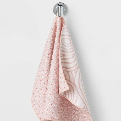 Quick Dry Reversible Dotted Hand Towel Pink - Room Essentials
