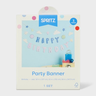 Groovy Retro Happy Birthday Banner - Spritz