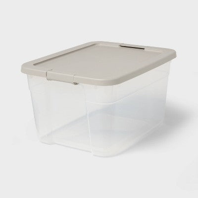 66qt Clear Latching Storage Box Spaceship Gray - Brightroom (LOCAL PICKUP ONLY)