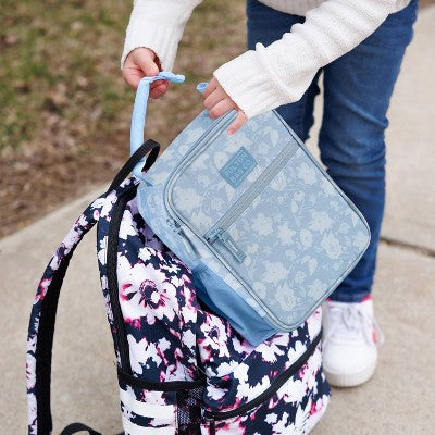 Fulton Bag Co. Upright Lunch Bag - Powder Blue Floral
