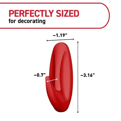 Command 4pk Damage-Free Hanging Medium Designer Hooks with 6 Adhesive Strips Chili Pepper