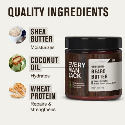 Every Man Jack Beard Butter - Unscented - 4oz