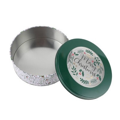 Cook With Color Round Food Storage Tin Holly