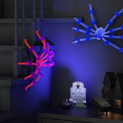20" Plush White Glow Under Black Light Spider Halloween Decorative Prop - Hyde and EEK! Boutique