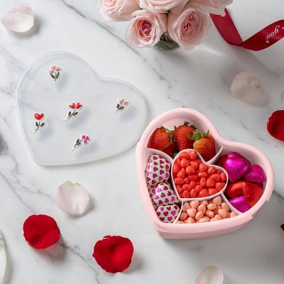Cook With Color Flowers Icons Personal Sized Snack Box Food Storage Container Pink