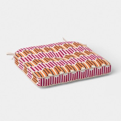 18"x20" Wavy Stripe Curved Seat Cushion Multi Warm - Threshold