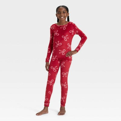 Girls' Long Sleeve Snuggly Soft Pajama Set - Cat & Jack Red 14
