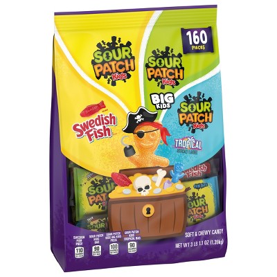 SOUR PATCH KIDS, Swedish Fish Halloween Candy - 49.12oz