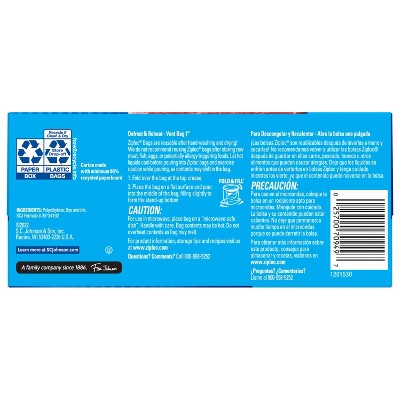 Ziploc Freezer Quart Bags with Grip 'n Seal Technology - 60ct