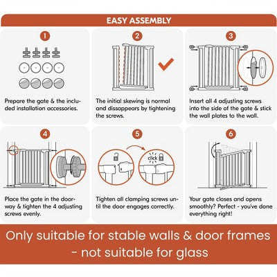 hauck 59726 Open N Stop KD Pressure Fit Safety Gate for Doors 29 to 31", White (LOCAL PICKUP ONLY)
