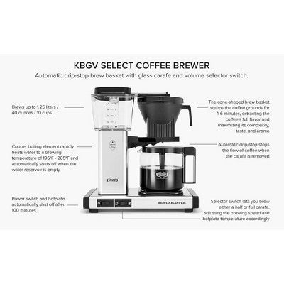 Technivorm Moccamaster KBGV Coffee Maker Polished Silver