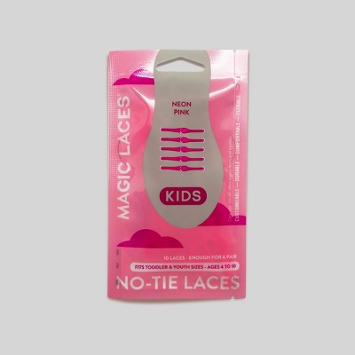 Magic Laces Kids' 14pc (1 pr shoes) No Tie Shoe Laces - Pink