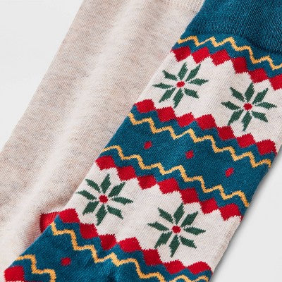 Men's Fair Isle Print Socks 2pk - Goodfellow & Co - Navy Blue/White 6-12