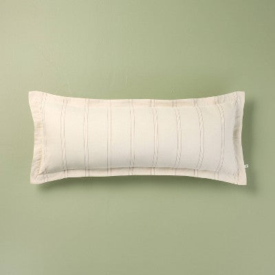 36"x14" Rectangle Striped Lumbar Throw Pillow Sour Cream - Hearth & Hand with Magnolia (LOCAL PICKUP ONLY)