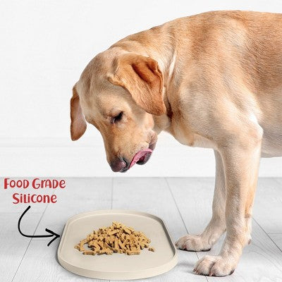 DogBuddy Oval Dog Food Mat, Large, Red 24x14