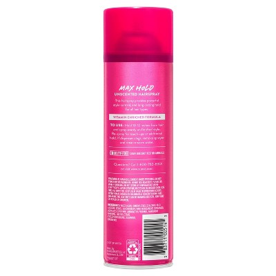 Suave Max Hold Unscented Hairspray - 11oz: Paraben-Free, Aluminum-Free, For All Hair Types