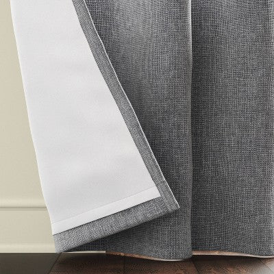 50"x84" Blackout Aruba Tie-Top Curtain Panel Gray - Threshold