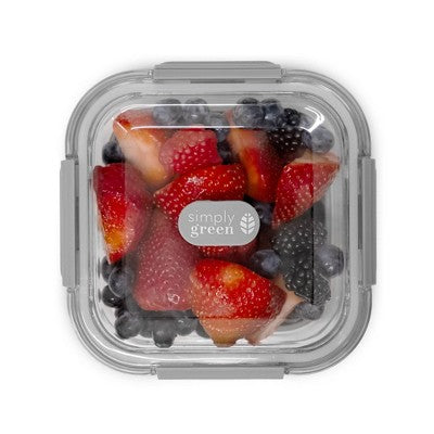 Simply Green 2.95 Cups Collapsible Silicone Square Food Storage Container - Black