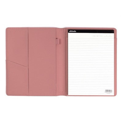 Altitude Padfolio8.5"x10.5" Vegan Leather Mauve Pink Debossed Arch