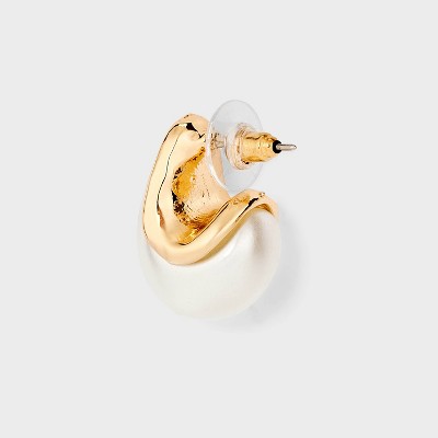 Pearl J-Hoop Earrings - A New Day White