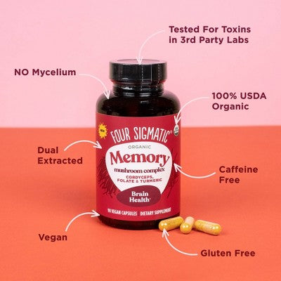 Four Sigmatic Memory Organic Mushroom Vegan Vitamin Capsules - 90ct