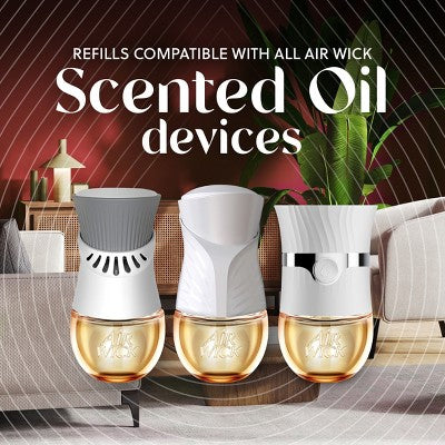 Air Wick Vibrant Scented Oil Air Freshener Starter Kit - Warm Apple & Cinnamon - 0.67 fl oz/2pk