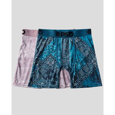 PSD Men's Paisley Maze Print Briefs - Teal/Mauve XXL