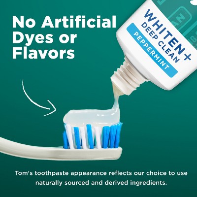Tom's of Maine Whiten+ Deep Clean Whitening Toothpaste with Fluoride - Peppermint - 4.0oz