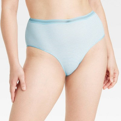 Women's 6pk Cotton Stretch Briefs Underwear - Auden Assorted Color L: High Rise, Solid & Classic Patterns
