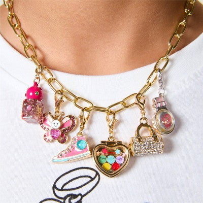 FAO Schwarz Charm Squad Gold Necklace