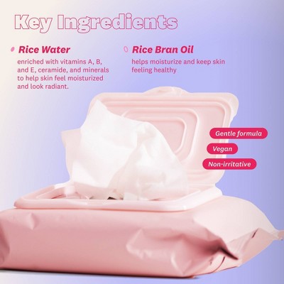 The Face Shop Rice Water Bright Vegan Cleansing Wipes - 50ct