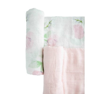 Little Unicorn Deluxe Muslin Swaddle Blanket - Blush Peony - 2pk