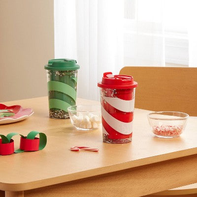 Kids' 12 fl oz Snowglobe Tumbler Red/White - Pillowfort