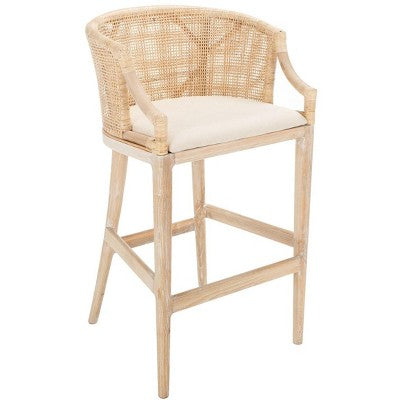 Brando Bar Stool - SEA4014 - Natural/White - Safavieh (LOCAL PICKUP ONLY)