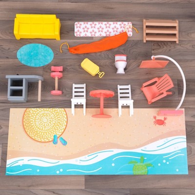 KidKraft Ferris Wheel Fun Beach House Wooden 360-Play Dollhouse with 19 Accessories (LOCAL PICKUP ONLY)